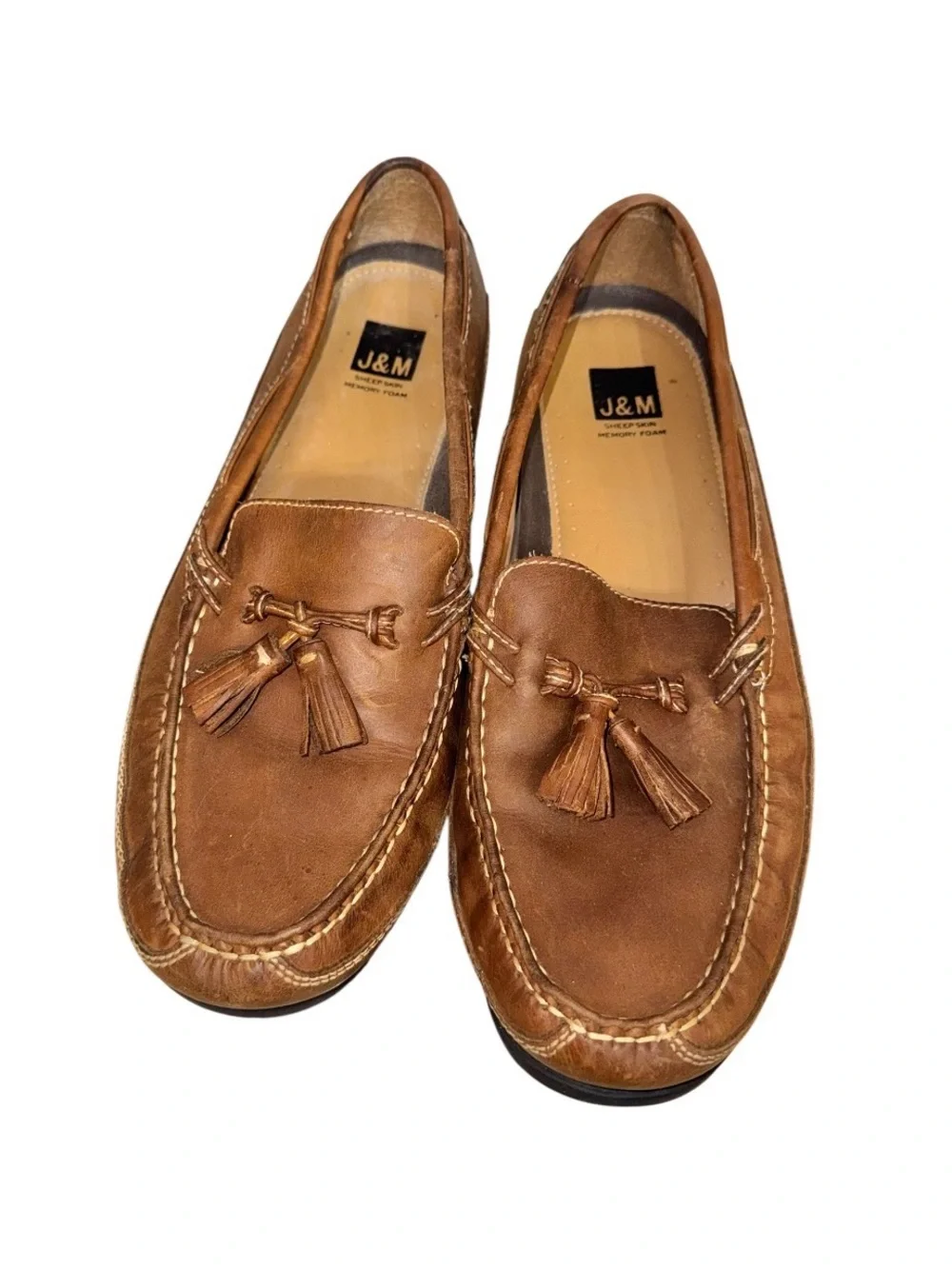 JOHNSTON & Murphy JM tassel leather slip on loafers men’s dress shoes size 12